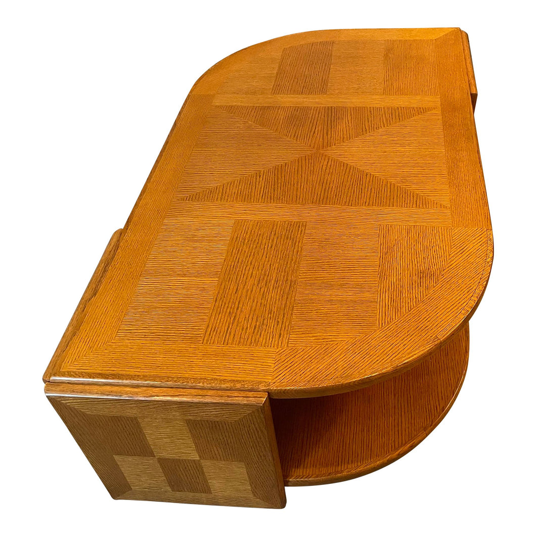 1980s Eye Shaped Wood Coffee Table Postmodern