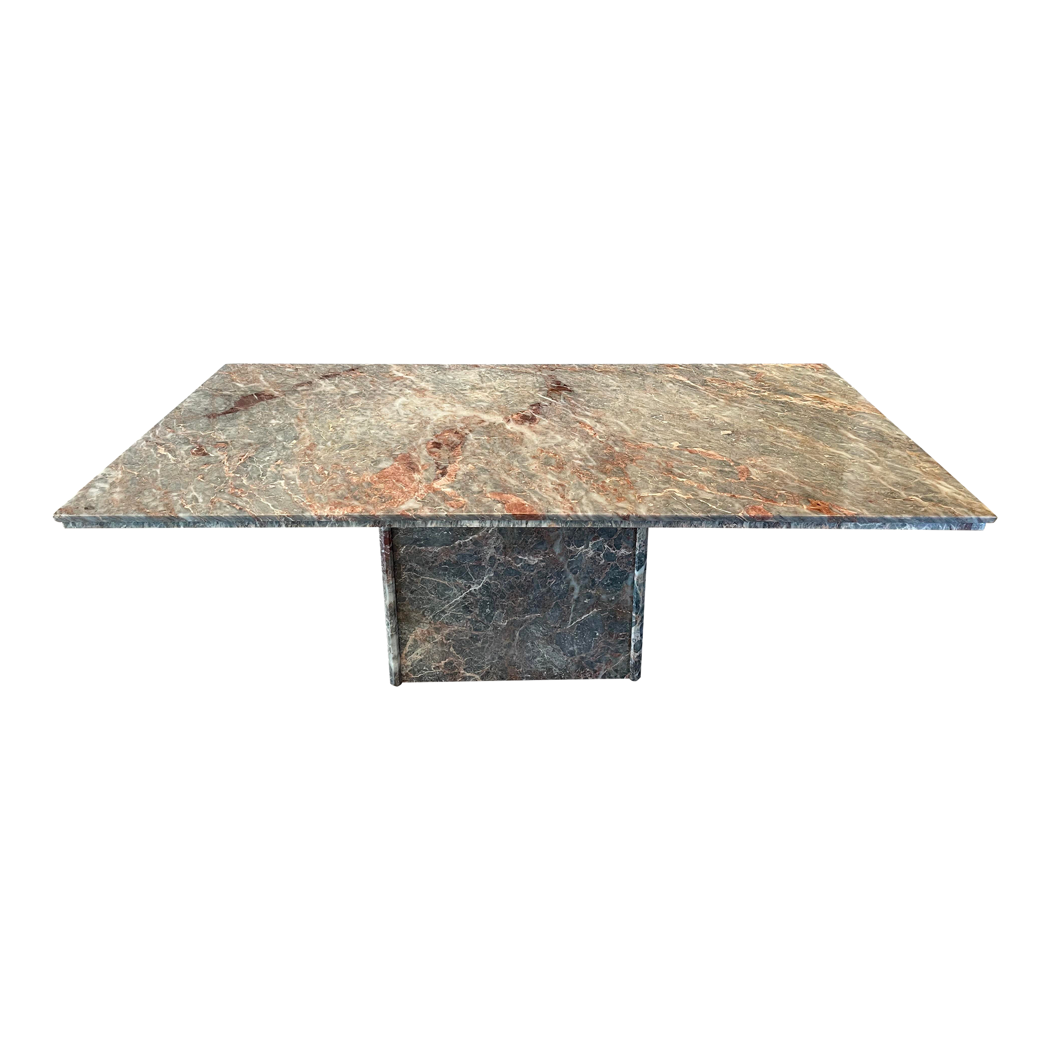 1980s Italian Fior De Pesco Marble Postmodern Vintage Dining Table