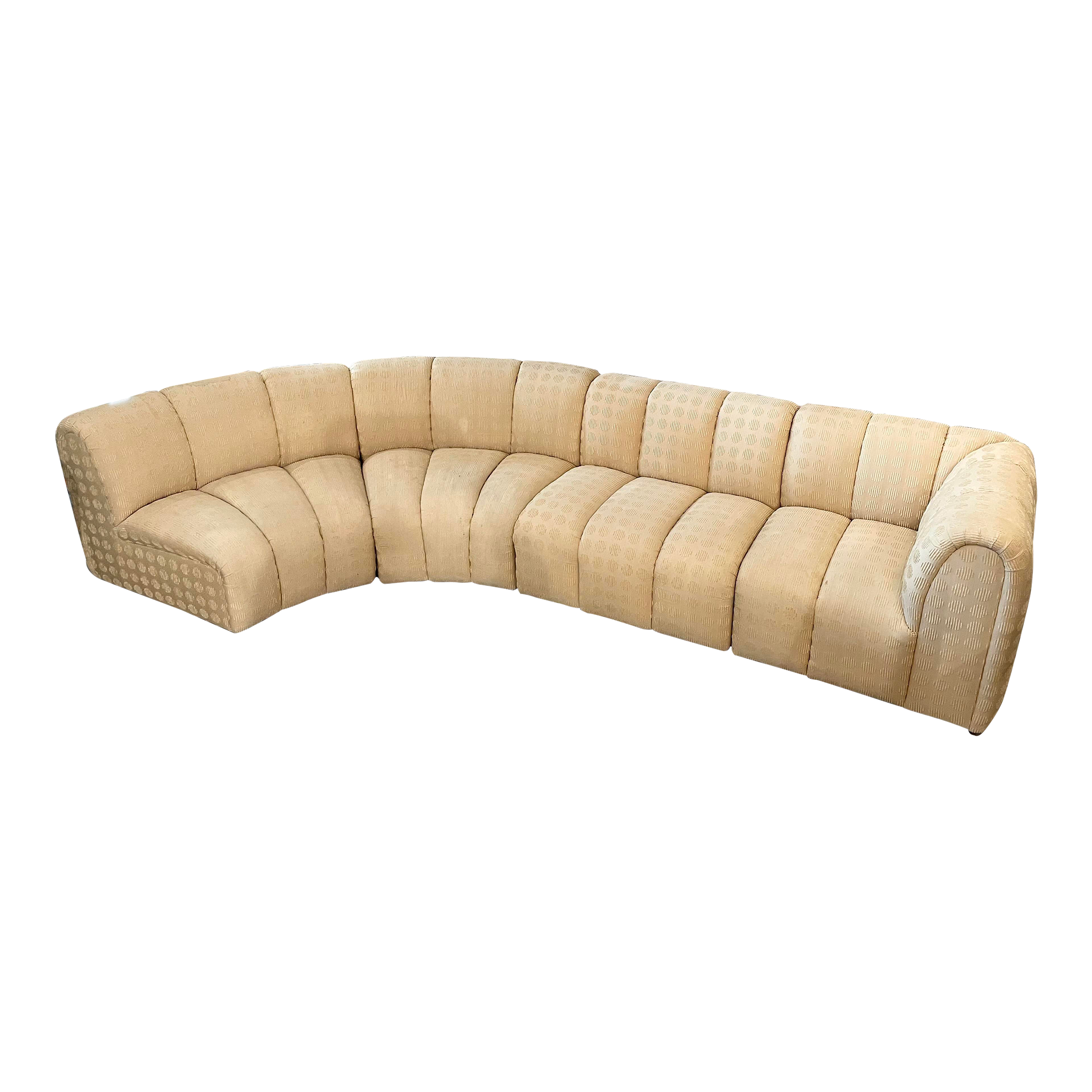 1980s Vintage Channeled Sectional Sofa