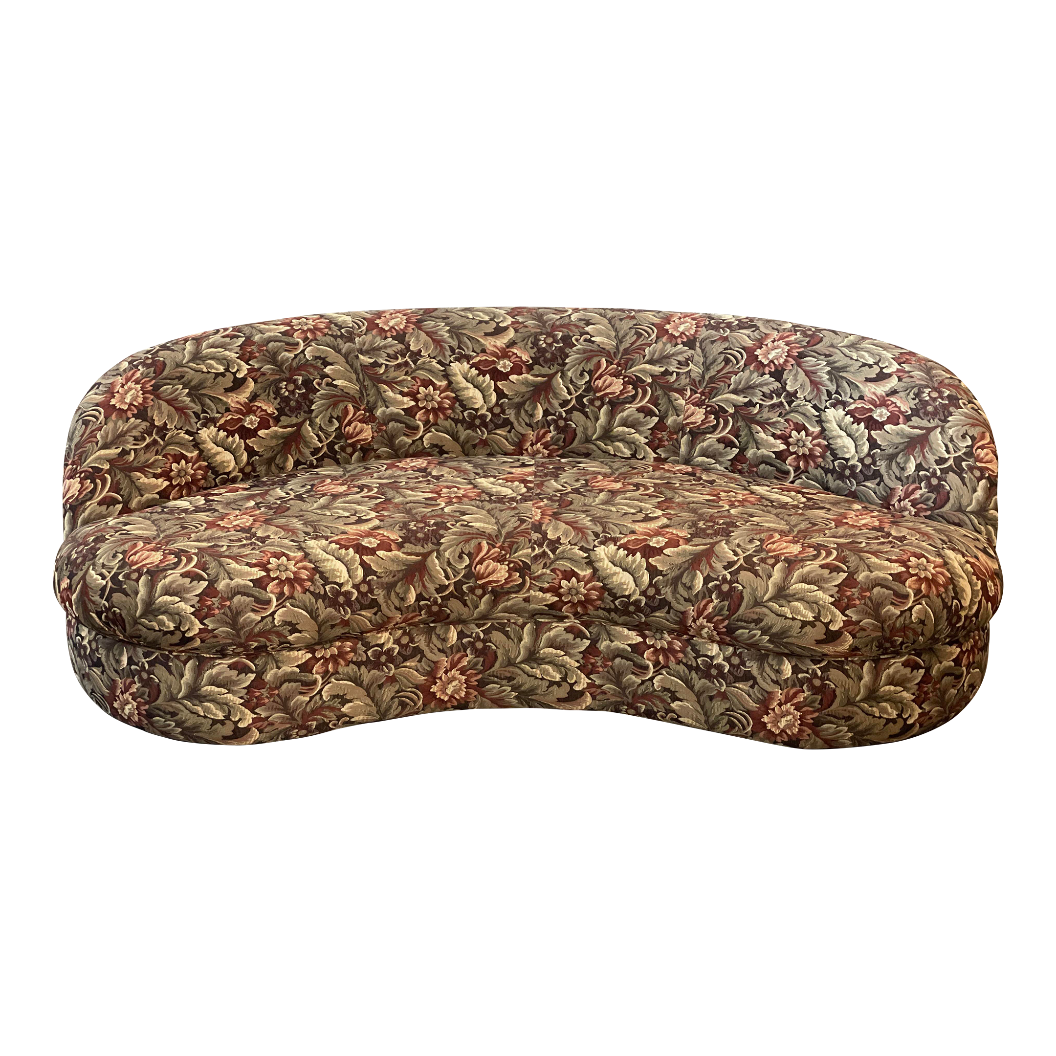 1980s Vintage Curved Kidney Postmodern Sofa