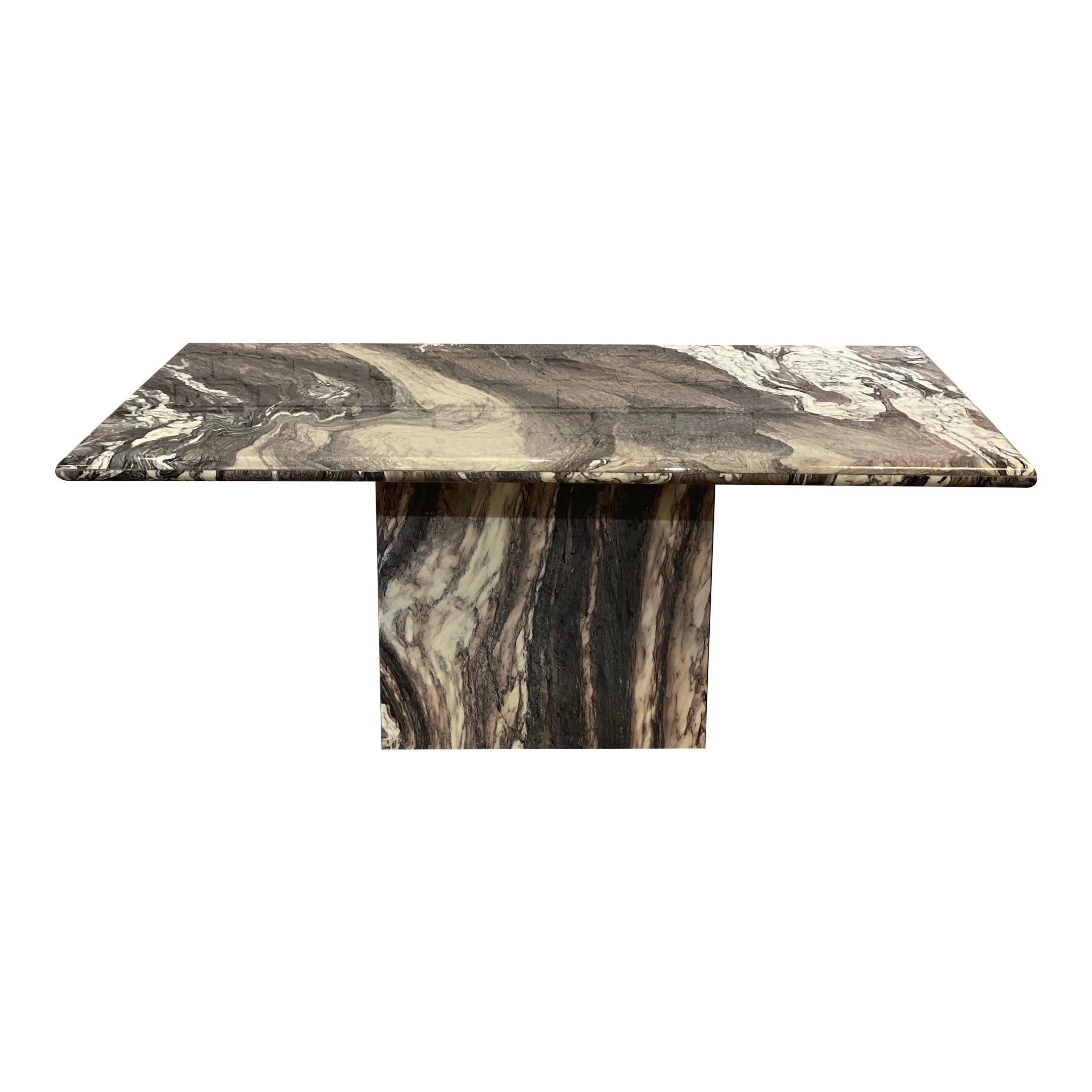 1980s Vintage Postmodern Cipollini Ondulato Marble Dining Table