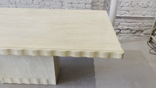 Load and play video in Gallery viewer, 1980s Scalloped Edge Travertine Postmodern Vintage Dining Table
