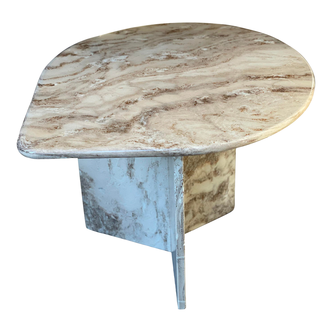 Postmodern Tear Shape Marble Side Table