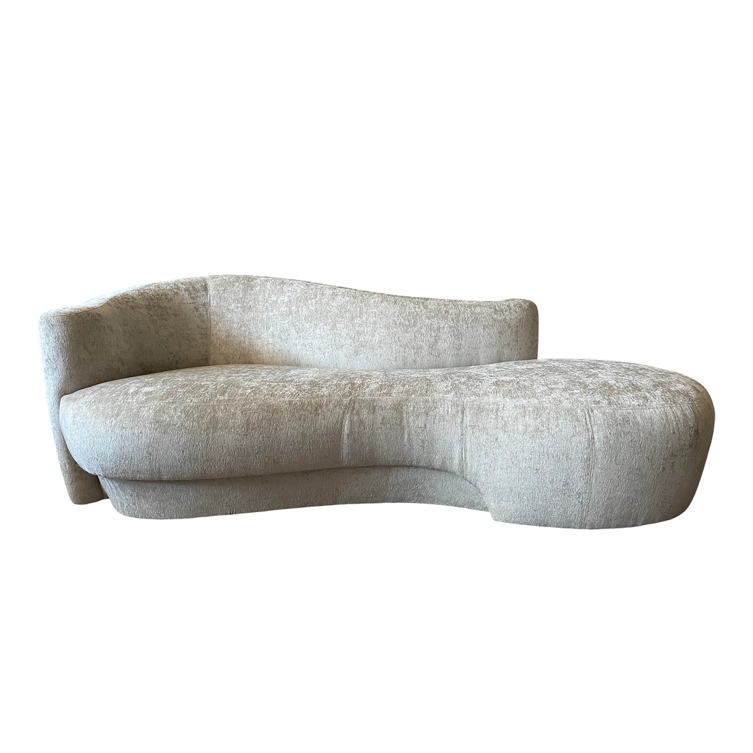 Postmodern Weiman Curved Sofa Chaise Serpentine Attributed to Kagan