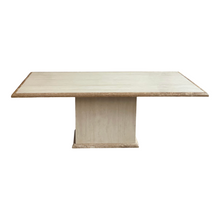 Load image into Gallery viewer, 1980s Vintage Two Toned Travertine Dining Table Rectangle
