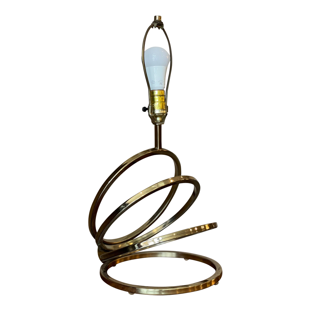 Vintage 1960s Brass Spiral Lamp