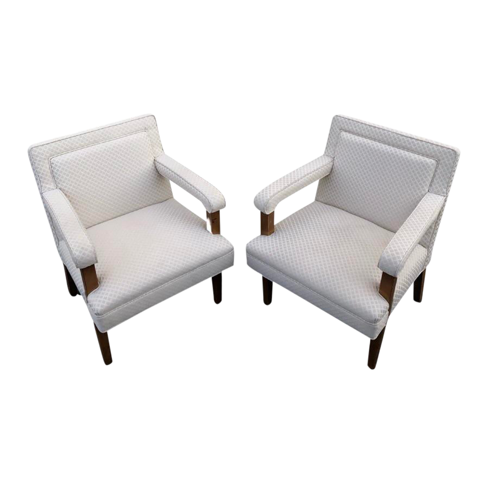 1970s Mid-Century Club Lounge Chairs - a Pair
