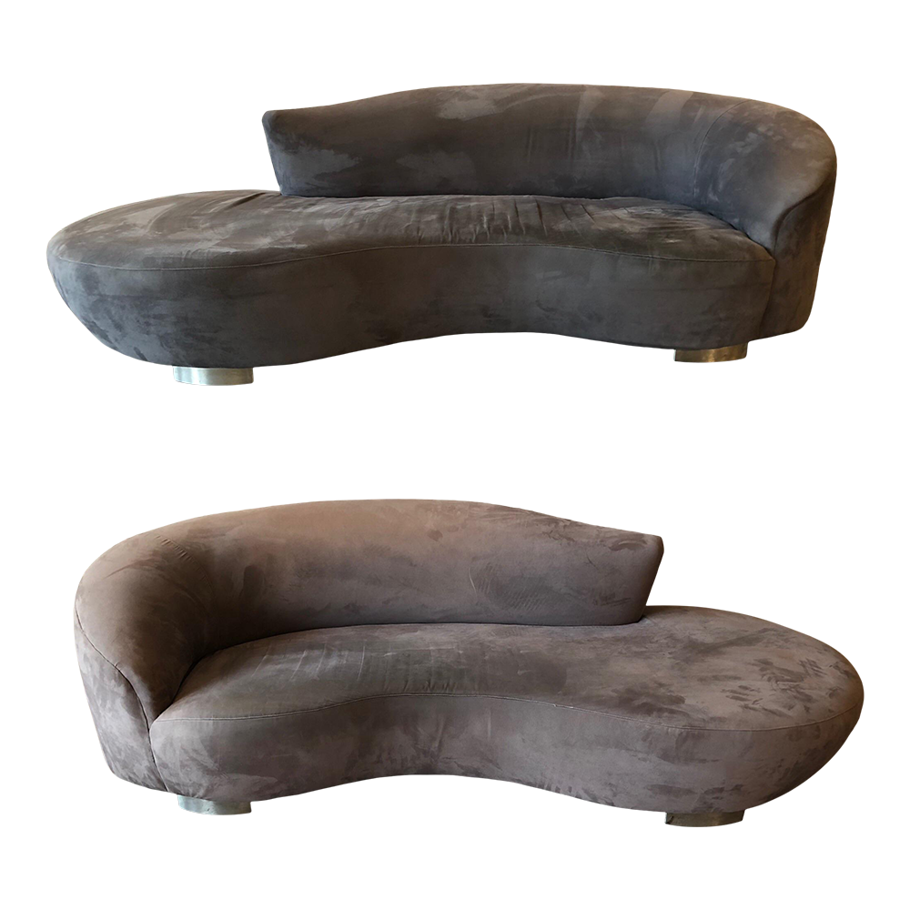 1980s Post Modern Cloud Serpentine Sofas Chaise Styled After Vladimir Kagan - a Pair