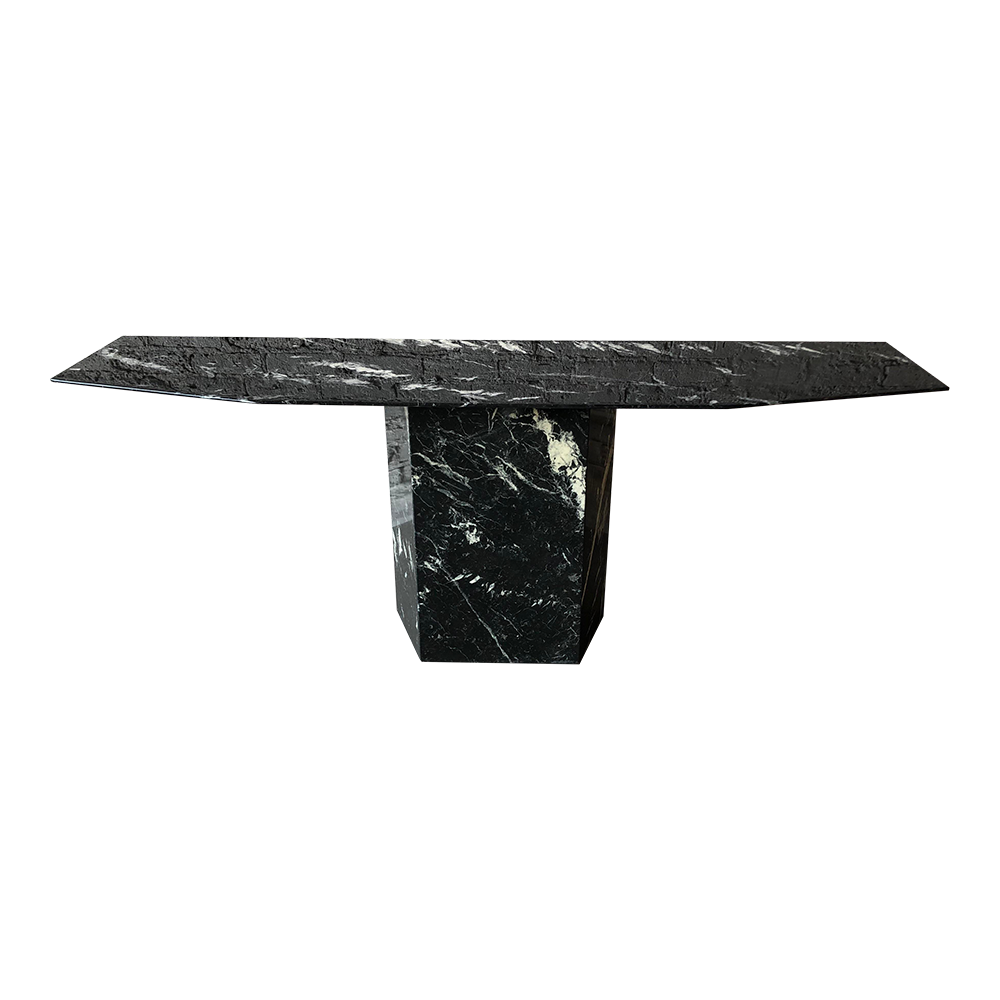 Post Modern Black Marble Console Table
