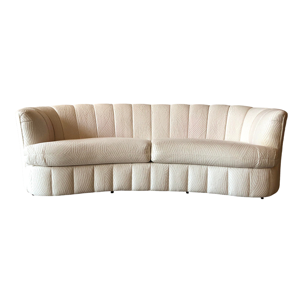 1980s Curved Weiman Sofas Styled After Vladimir Kagan - a Pair