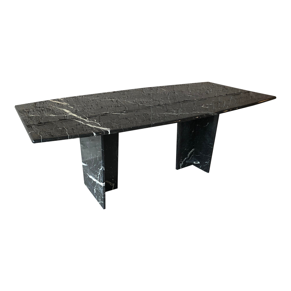 Post Modern Black Marble Dining Table