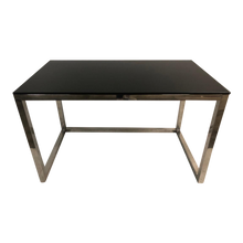 Load image into Gallery viewer, 1960s Milo Baughman Style Mid Century Black Glass Chrome Writing Desk

