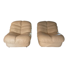 Load image into Gallery viewer, Post Modern Leather Slipper Chairs - a Pair
