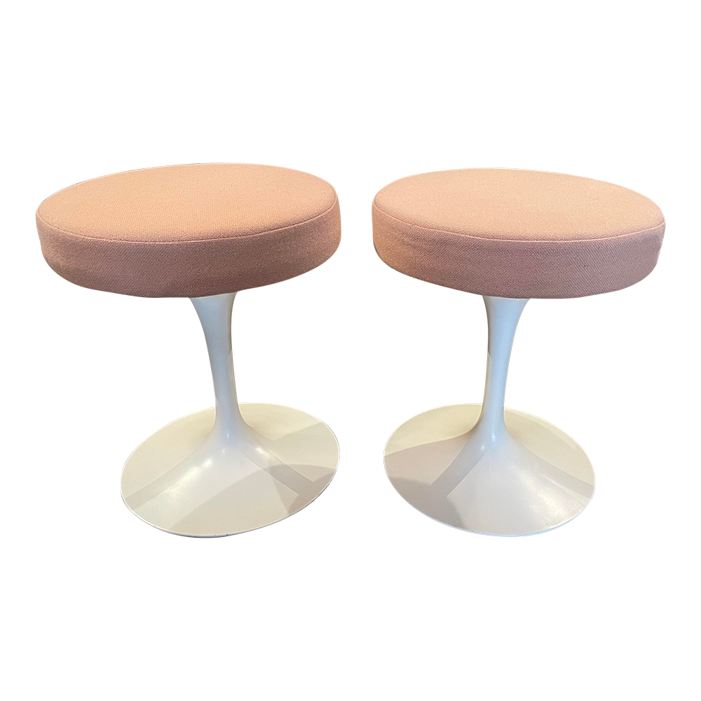 1980s Vintage Tulip Stools by Eero Saarinen for Knoll Labeled - a Pair