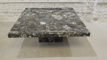 Load and play video in Gallery viewer, 1980s Nero Portoro Italian Marble Vintage Coffee Table
