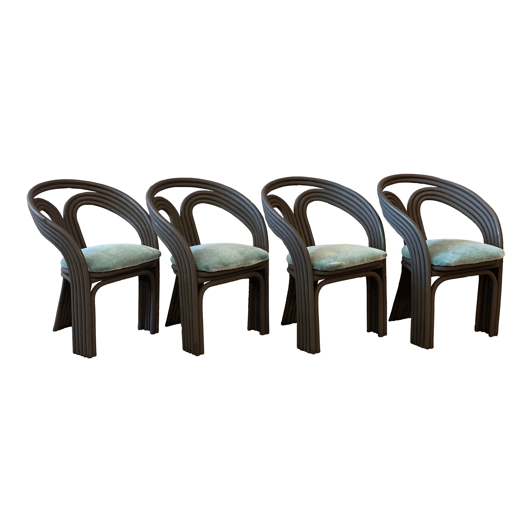 Bamboo Vintage Dining Chairs - Set of 4