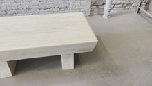 Load and play video in Gallery viewer, 1980s Travertine Postmodern Vintage Coffee Table With Angled Edge
