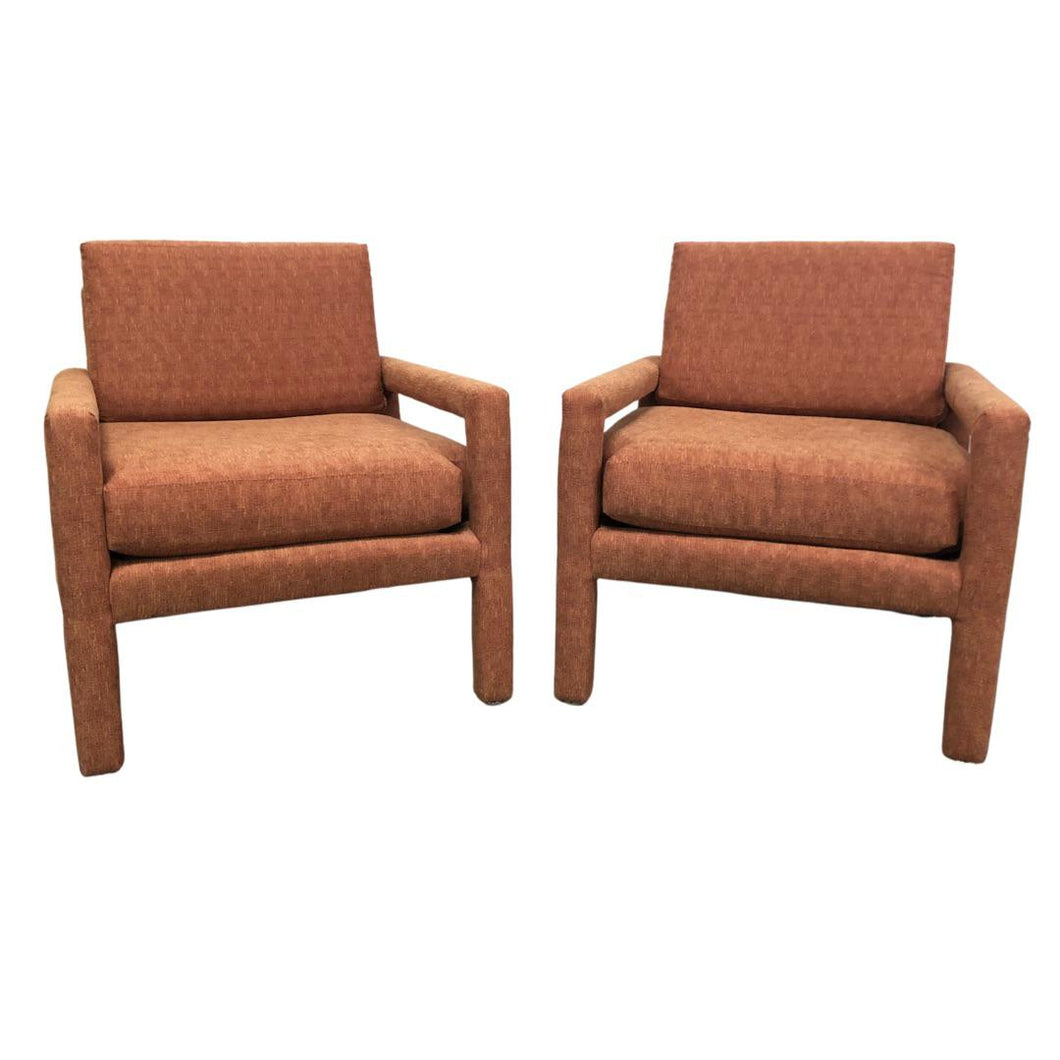 Milo Baughman Style Parsons Chairs - a Pair