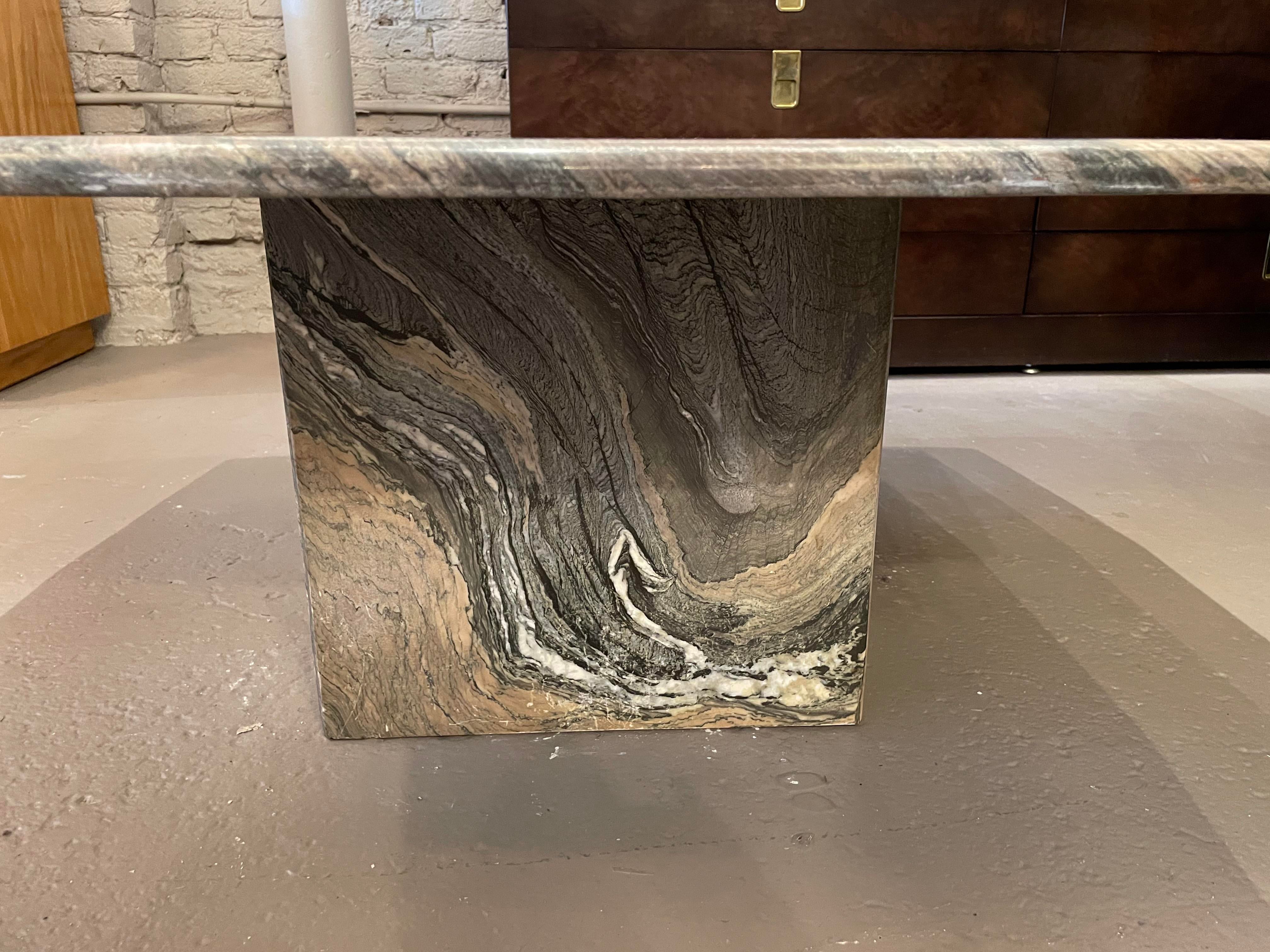 Cipollino Ondulato Postmodern Black Blush Ivory Italian Marble Coffee Table
