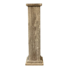 Cargar imagen en el visor de la galería, Vintage 1980s Taupe Travertine Pedestal Column
