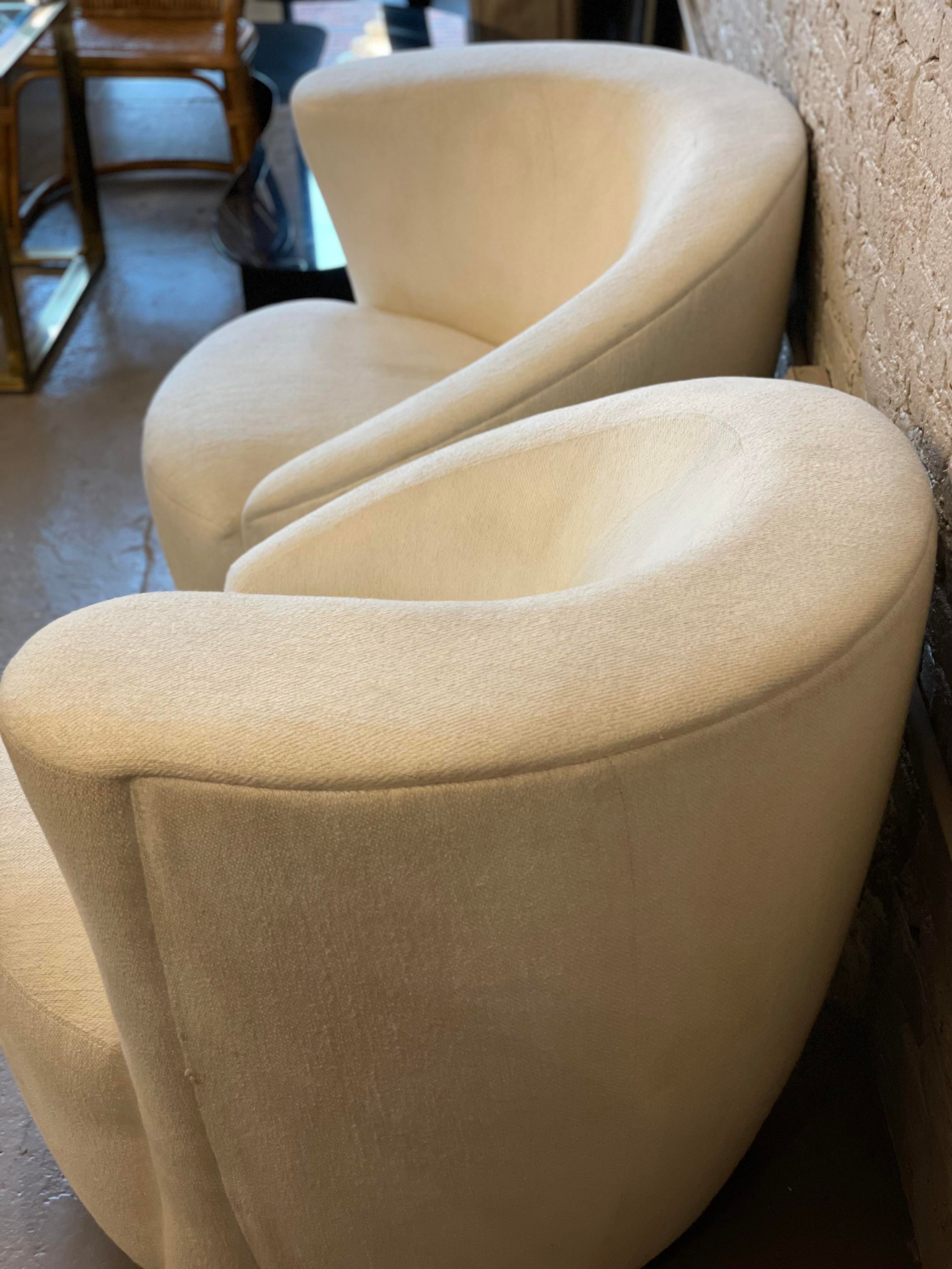 Vladimir Kagan Nautilus Corkscrew Swivel Chair - a Pair