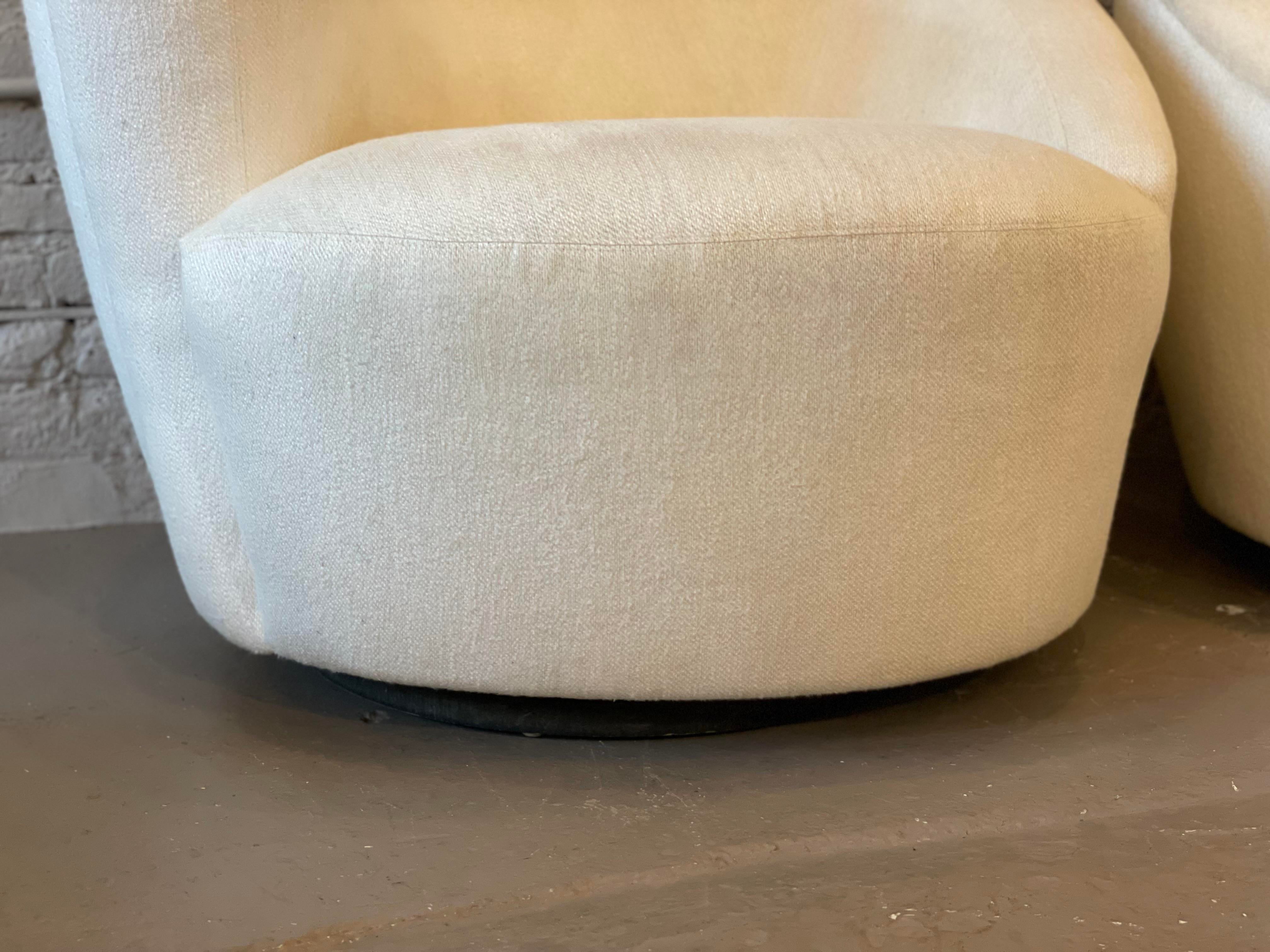 Vladimir Kagan Nautilus Corkscrew Swivel Chair - a Pair